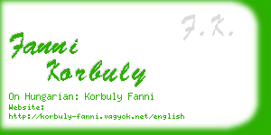 fanni korbuly business card